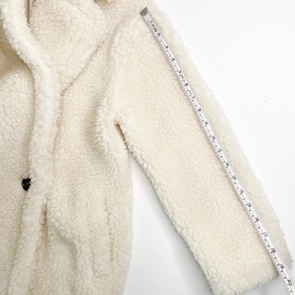 MANGO MNG Faux Sherling Double Breasted Oversized Teddy Jacket US Size XXXS NWOT - Picture 7 of 13